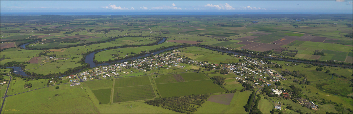 View of Coraki from the air